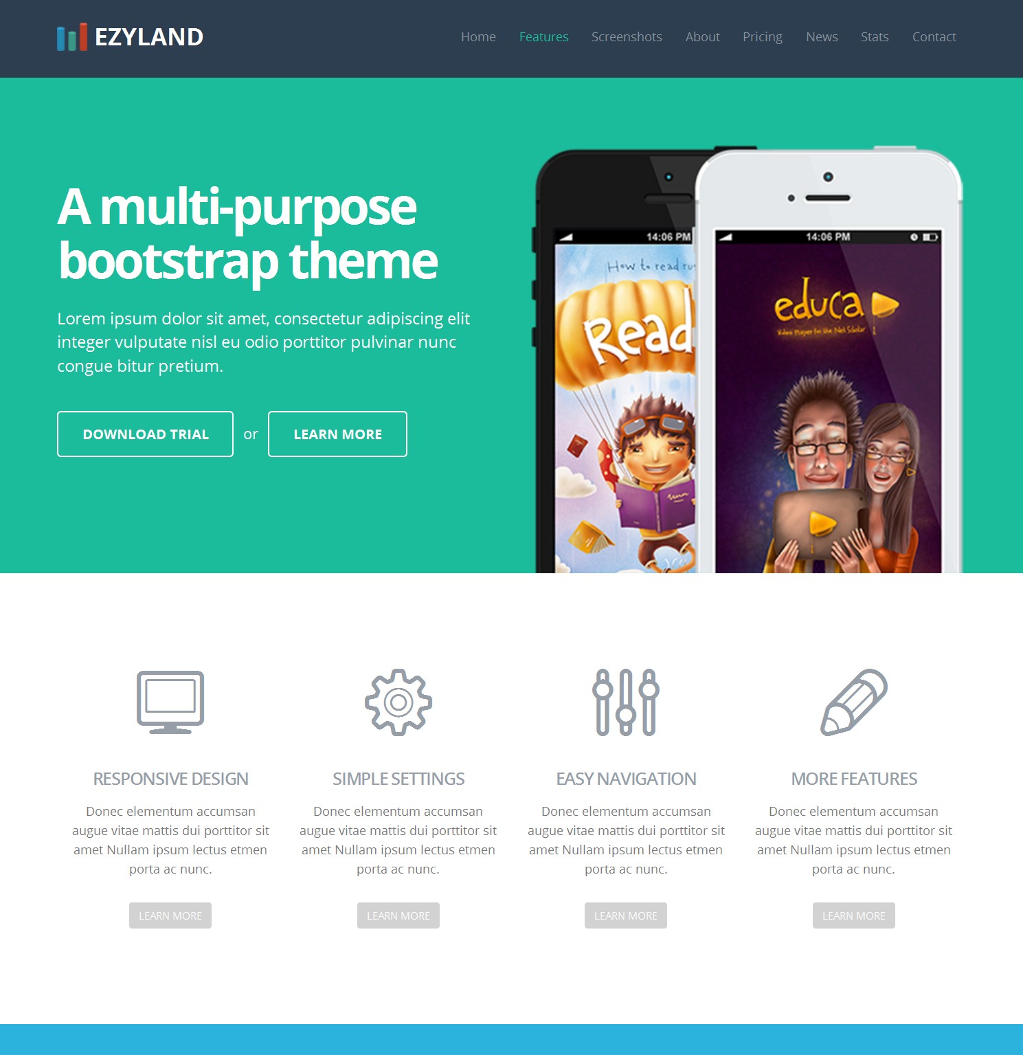 Free Bootstrap One Page Theme