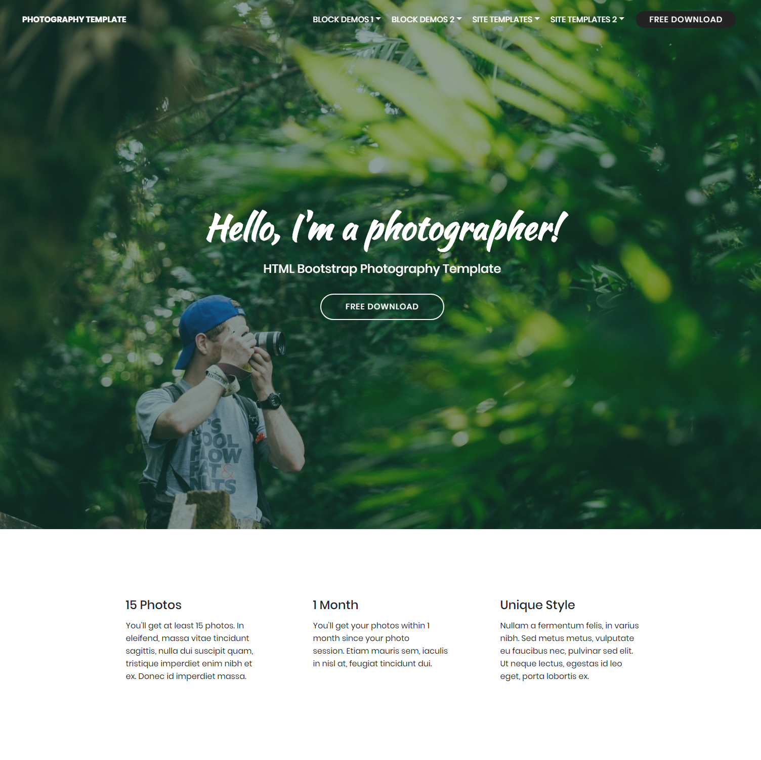 HTML5 Bootstrap Photography Templates