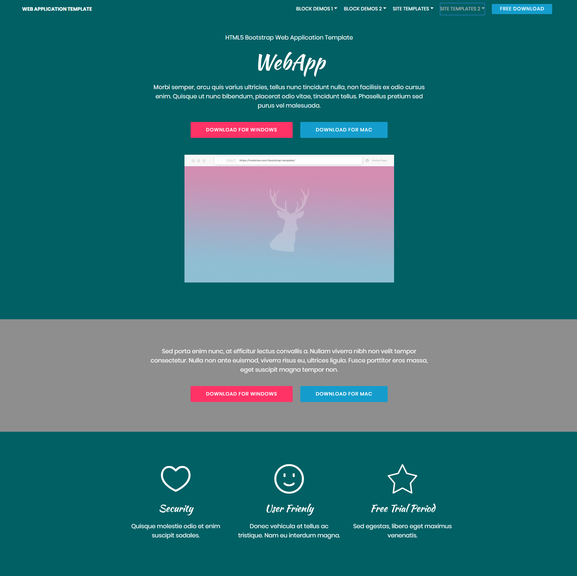 Free Download Bootstrap Web Application Templates